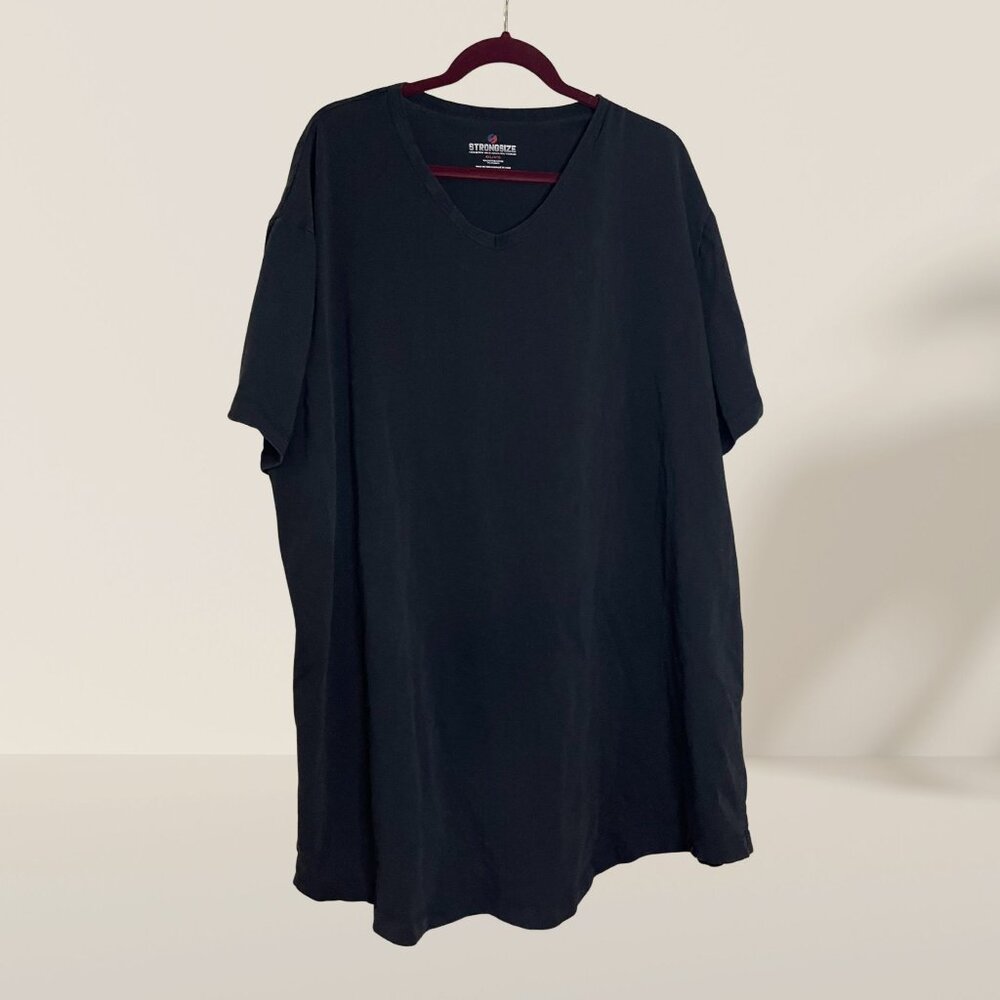 Strongsize Black V-Neck T-Shirt Big & Tall Size 4XL / 4TG